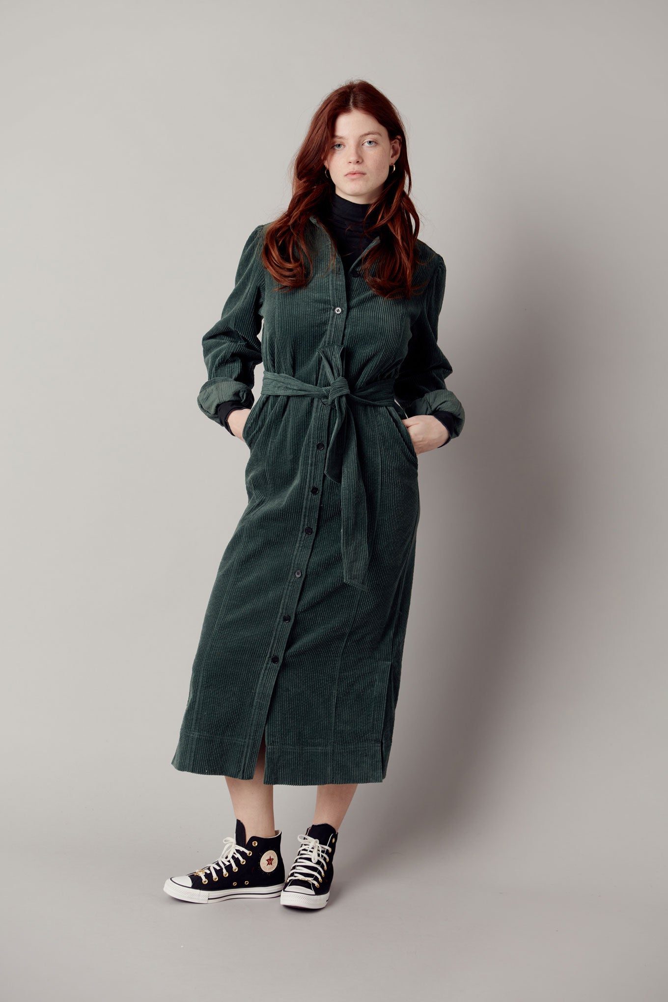 slim fit dress slacks Olive Corduroy Dress – Urban Belle Boutique main image 0