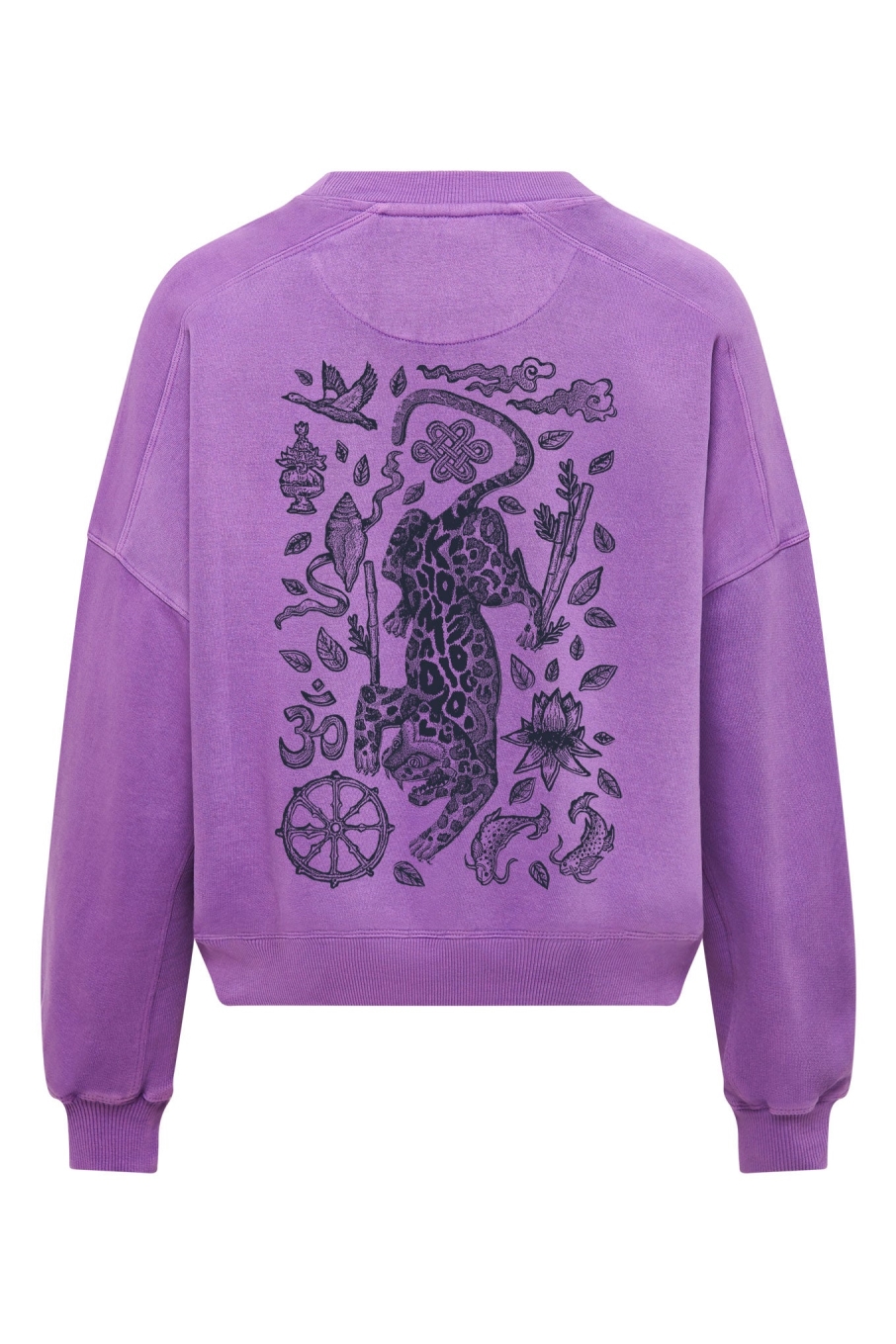KOMODO Damen vegan Women's Sweatshirt Nepali Leopard Lila