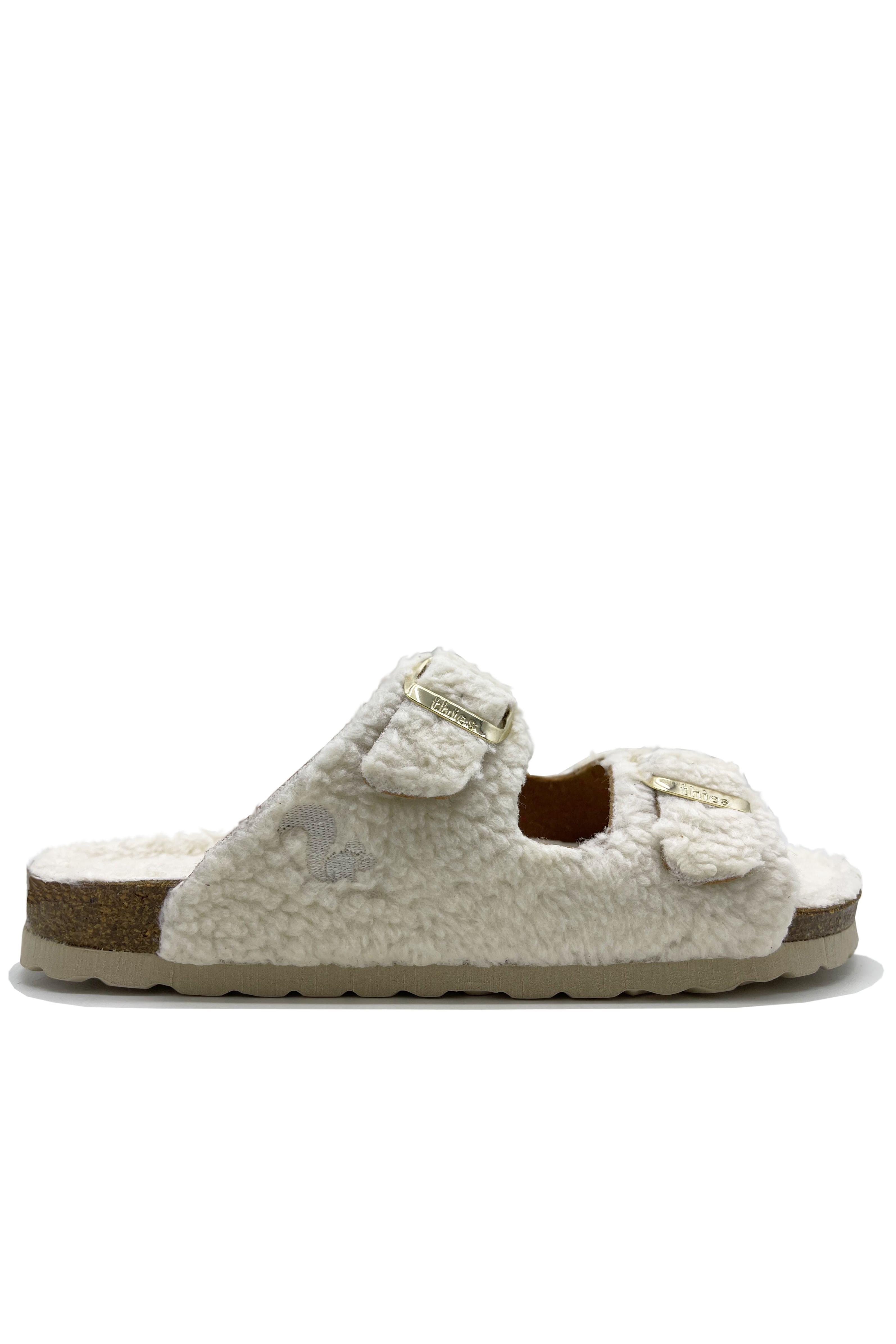 Image of thies dames vegan Sandaal Eco Teddy Gebroken Wit