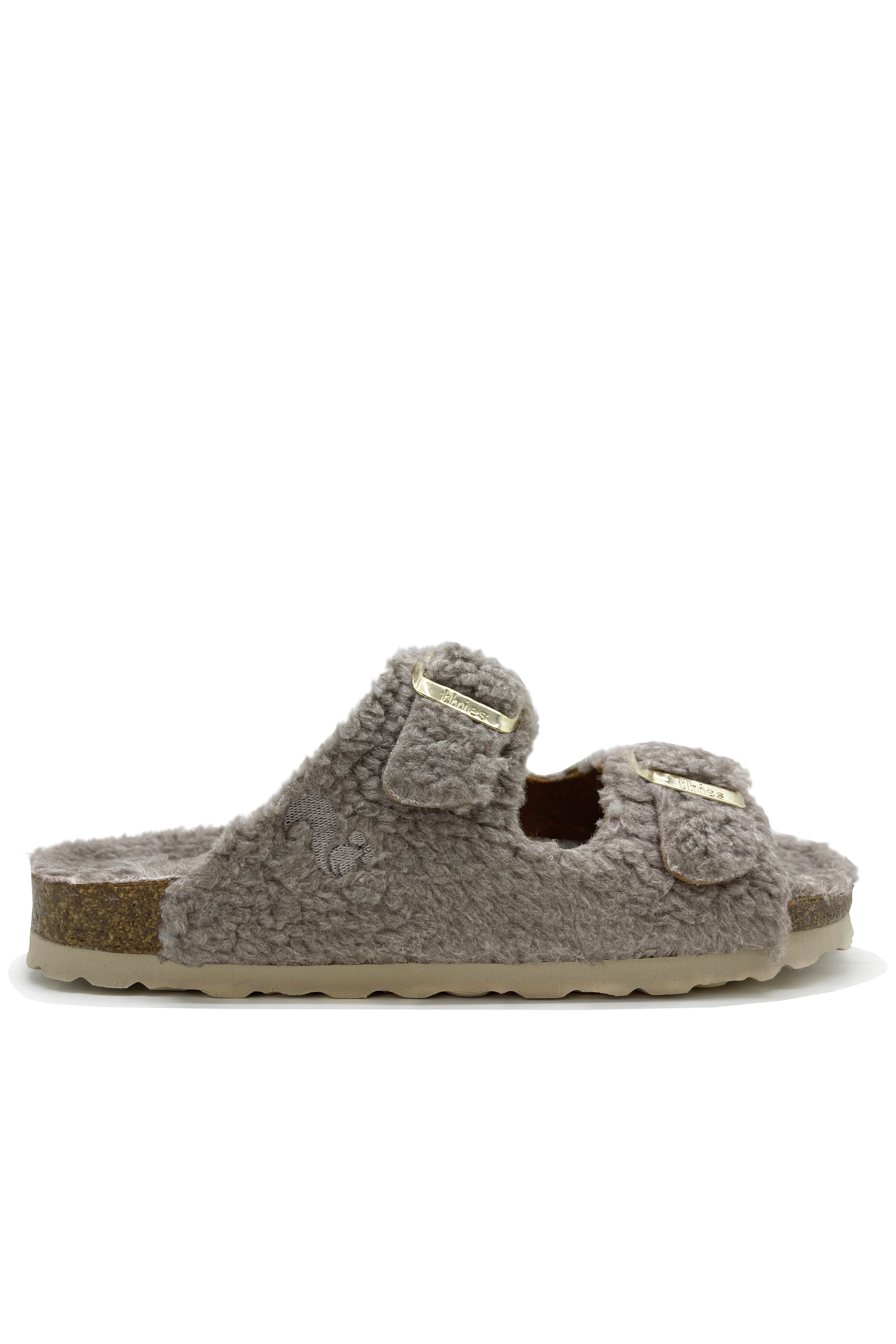 thies womens vegan Sandal Eco Teddy Taupe