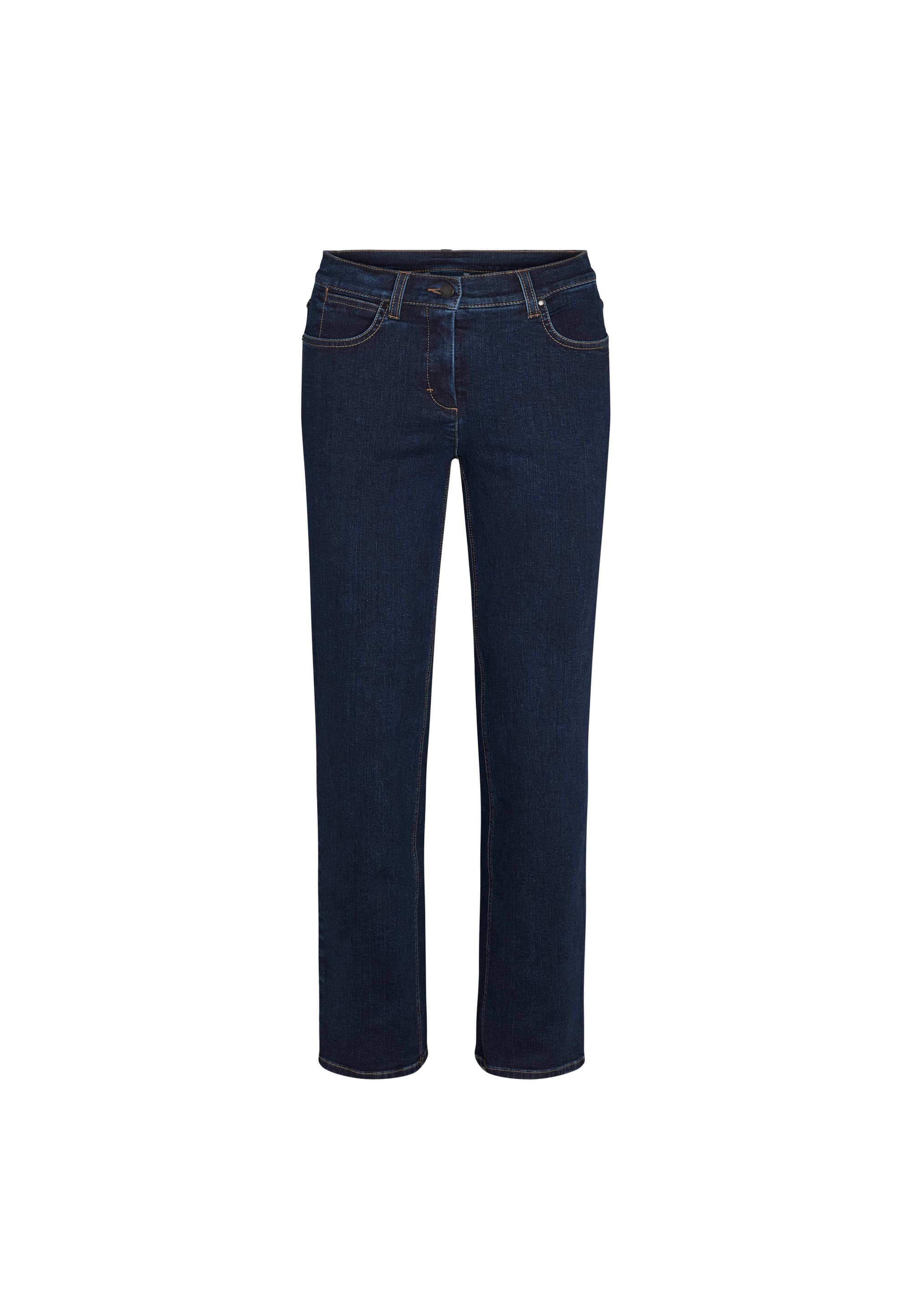 LAURIE Damen vegan Jeans Marple Straight Mittellang Dunkelblau Denim