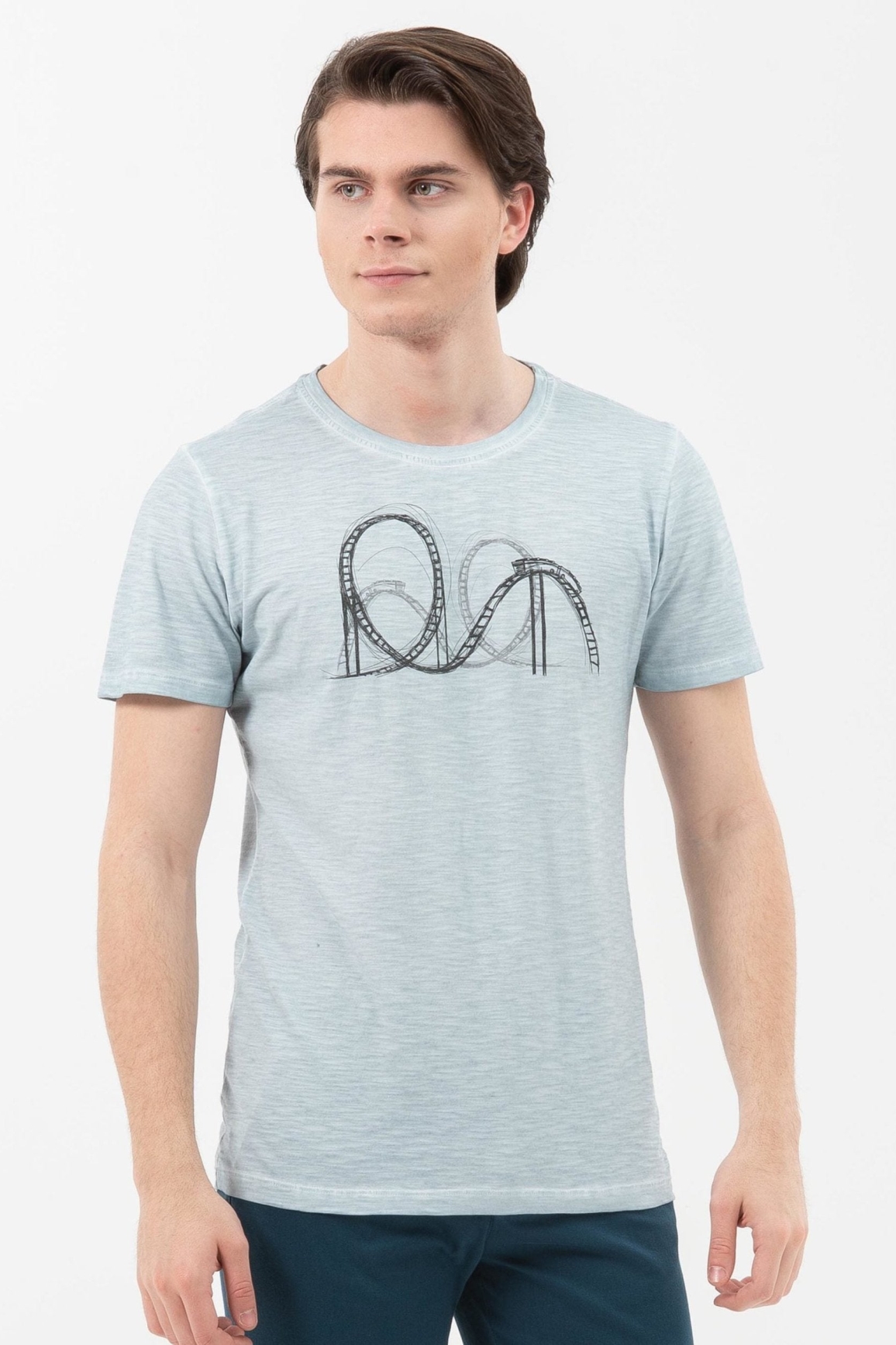ORGANICATION men vegan T-Shirt Organic Cotton Rollercoaster Print