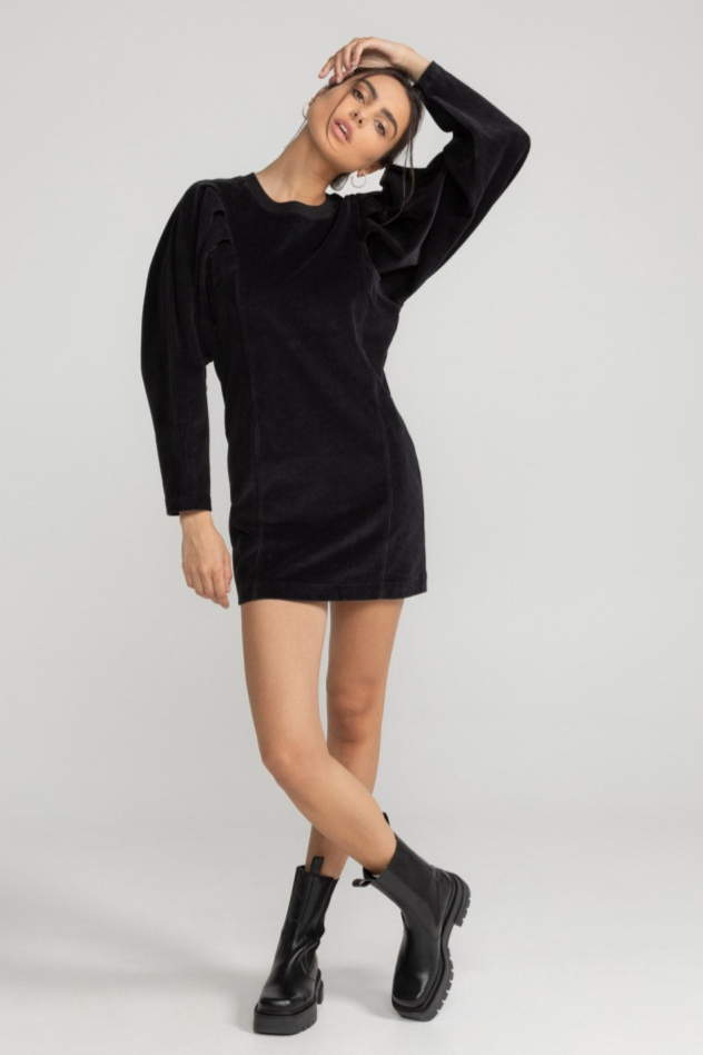 LOVJOI Damen vegan Kleid Aminea Schwarz