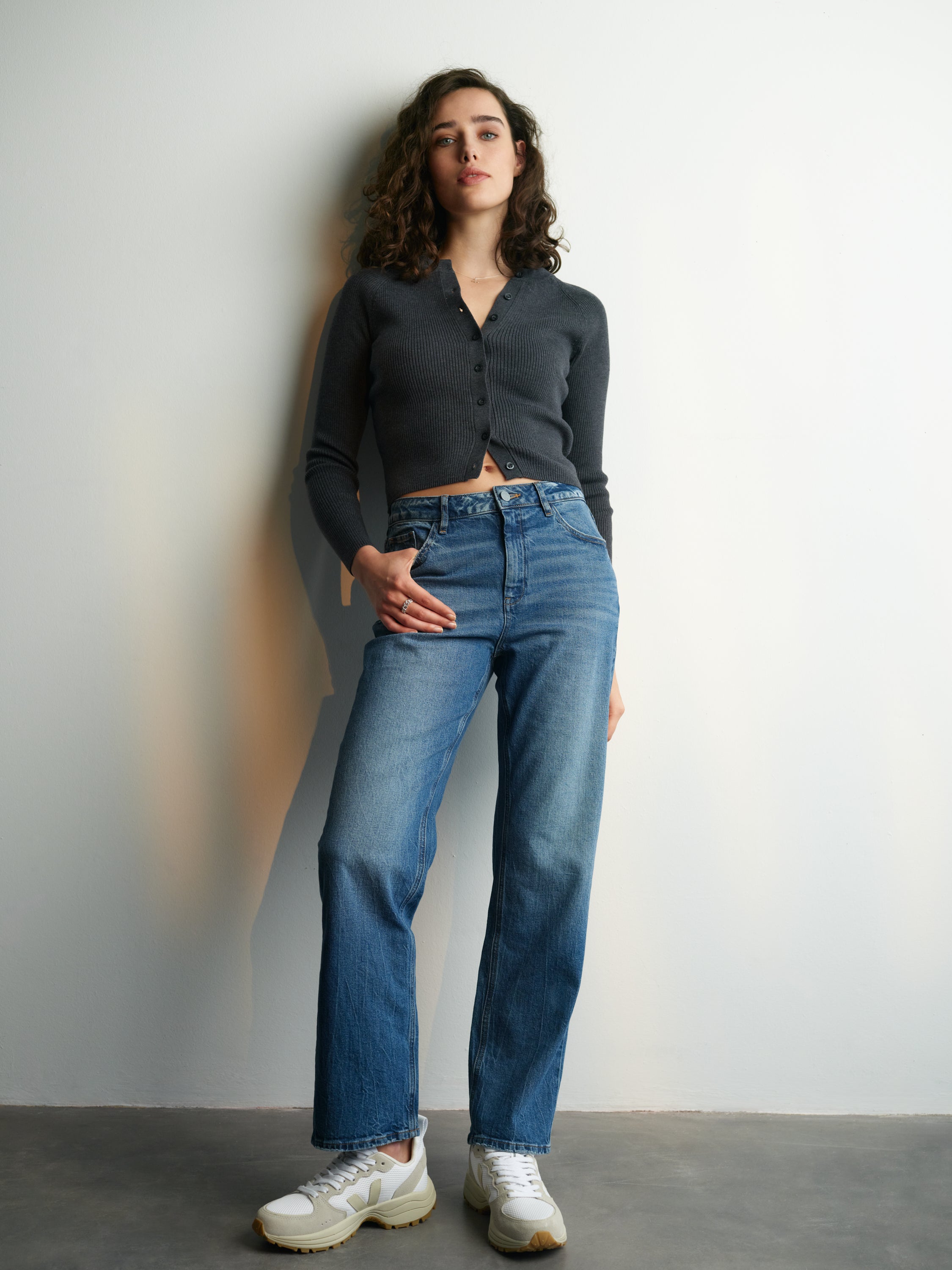 Dawn dames vegan Jeans Normaal Recht Klassiek Ochtend Medium Blauw product