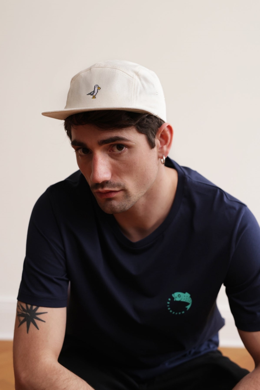 Hafendieb men vegan Cap Seagull 5panel Creme