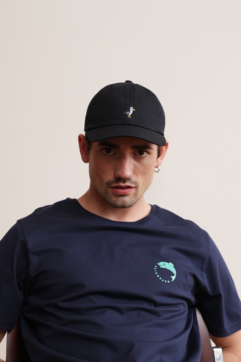 Hafendieb men vegan Dad Cap Seagull Black