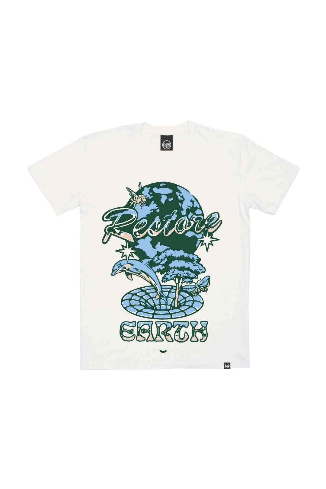 Plant Faced Clothing womens vegan T-Shirt Restore Earth Off White