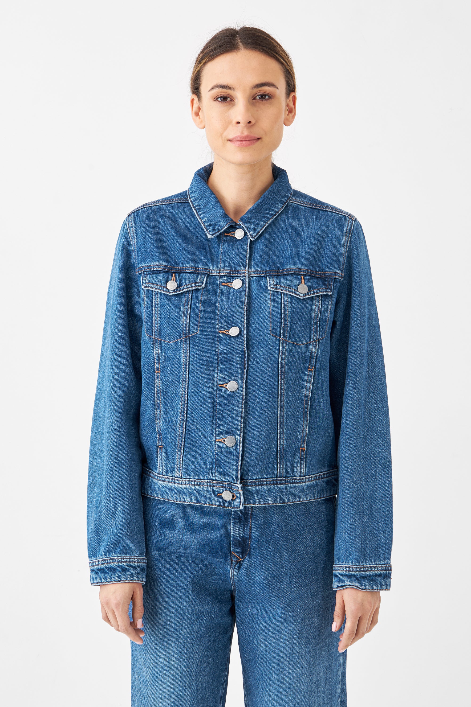 Image of Dawn dames vegan Jas Non-Stretch Callisto Classic Medium Blauw