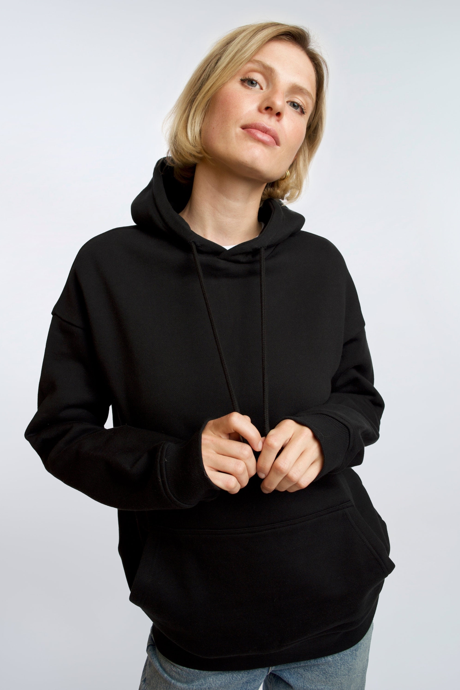 Honest Basics womens vegan Heavy Hoodie Women Black