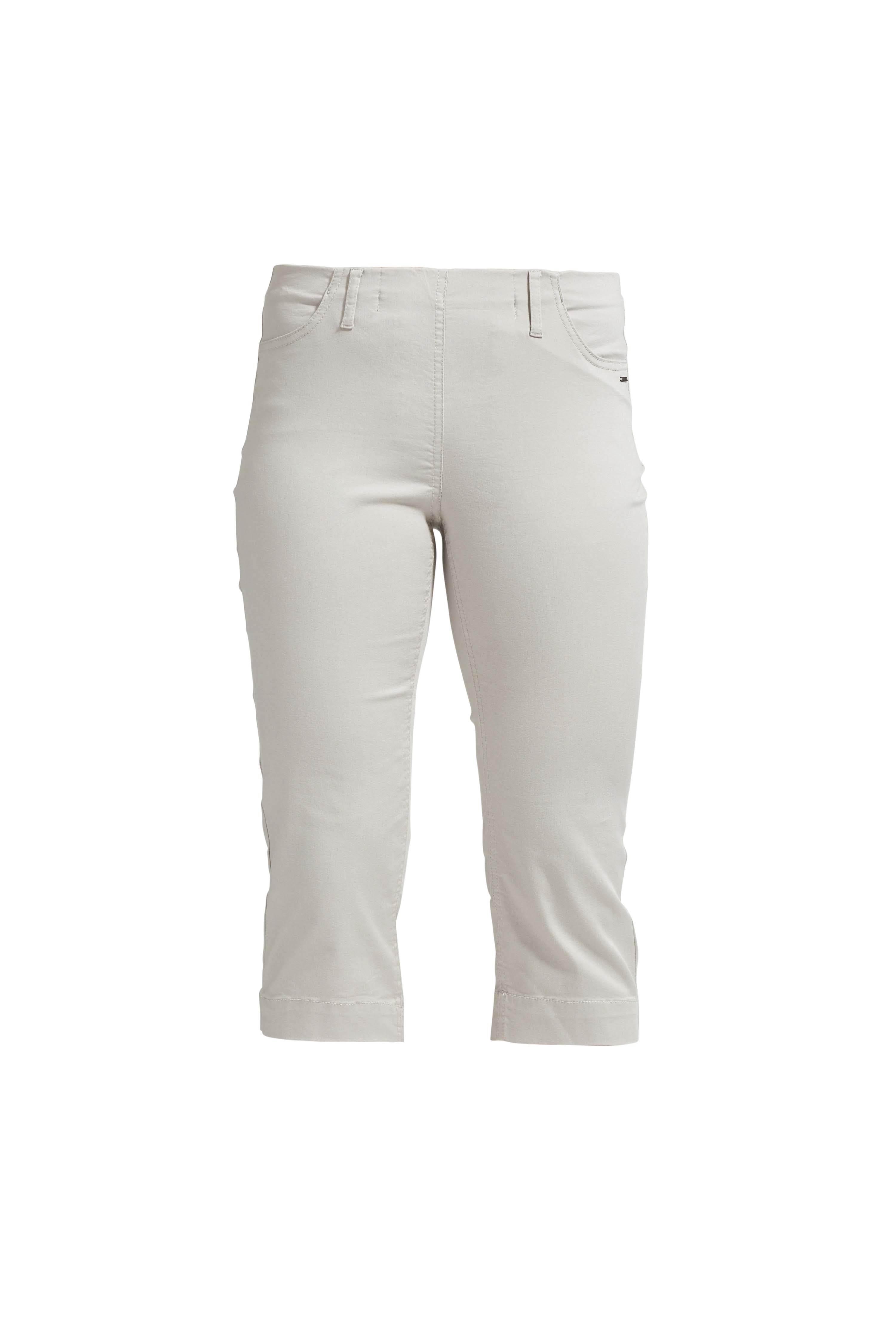 LAURIE Damen vegan Hose Kelly Regular Capri Sl Grau Sand