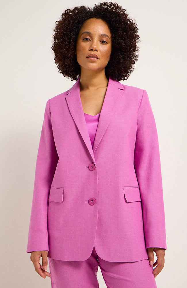 LANIUS Damen vegan Blazer Blüte Rosa