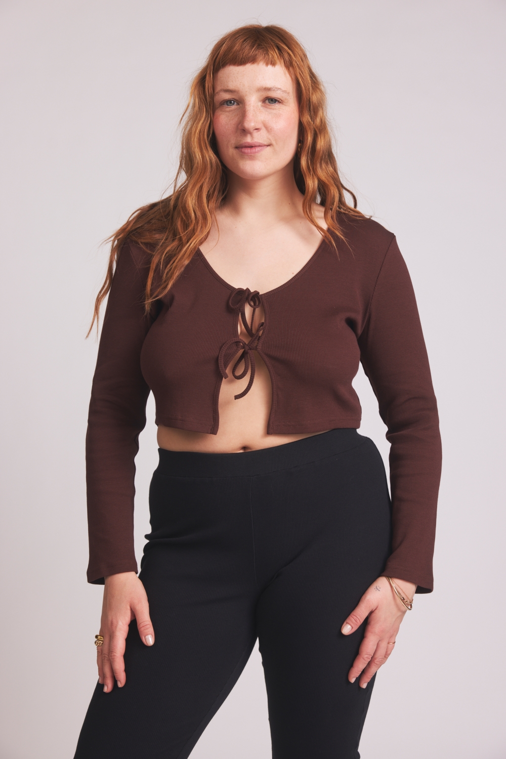 BaÃ¬ge the Label Damen vegan Strickjacke Brit Dark Chocolate