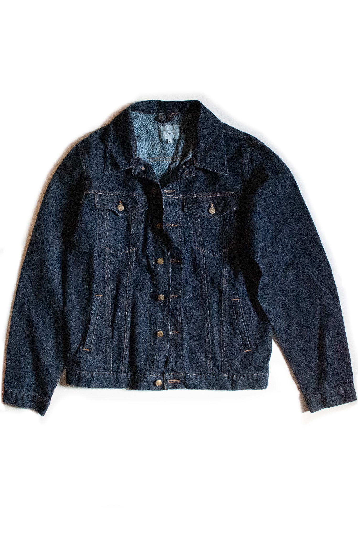 Will's Vegan Store Herren vegan Herren Classic Denim Jacke Dunkelblau