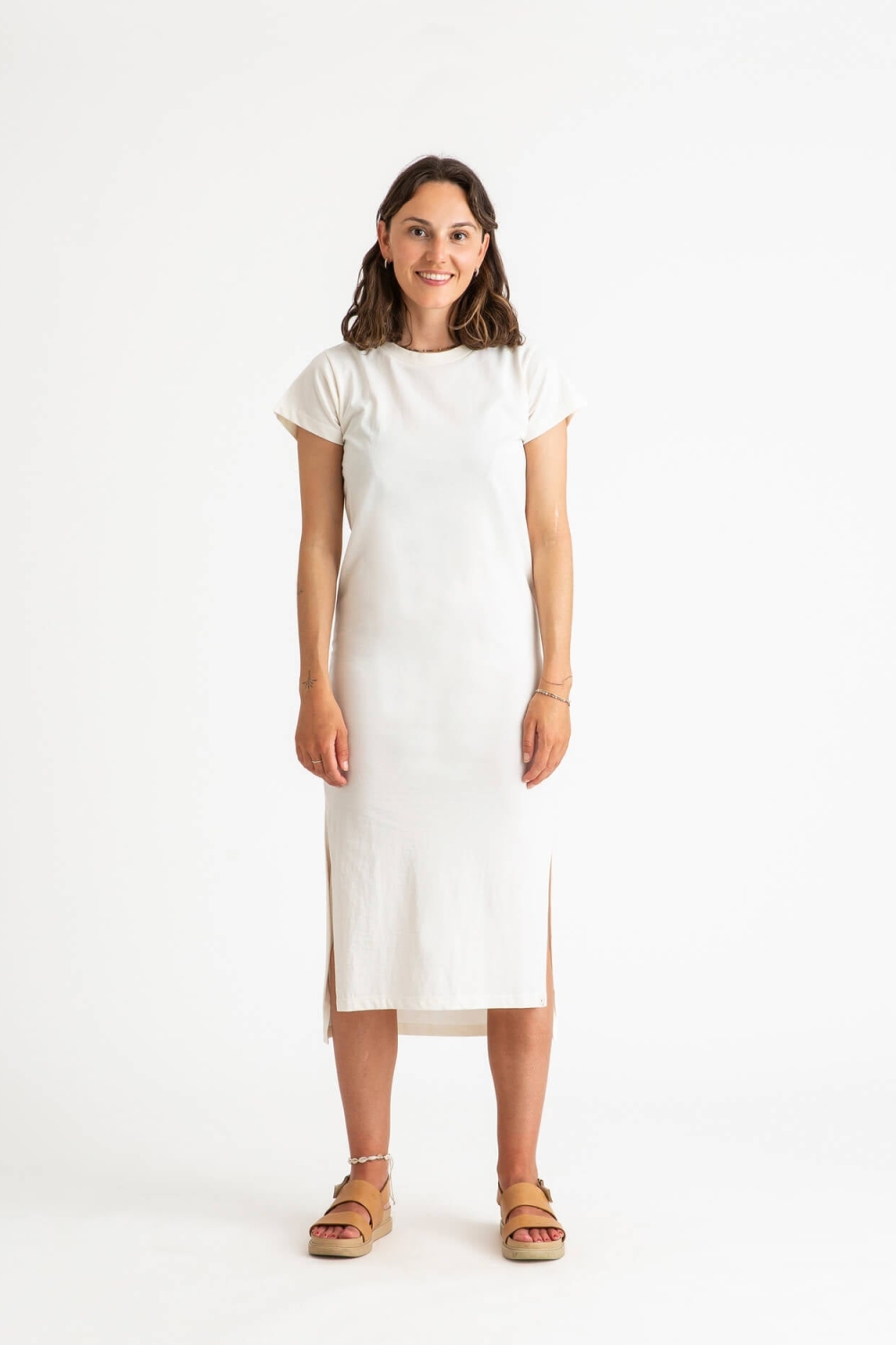Image of MATONA dames vegan T-Shirt Jurk Krijt
