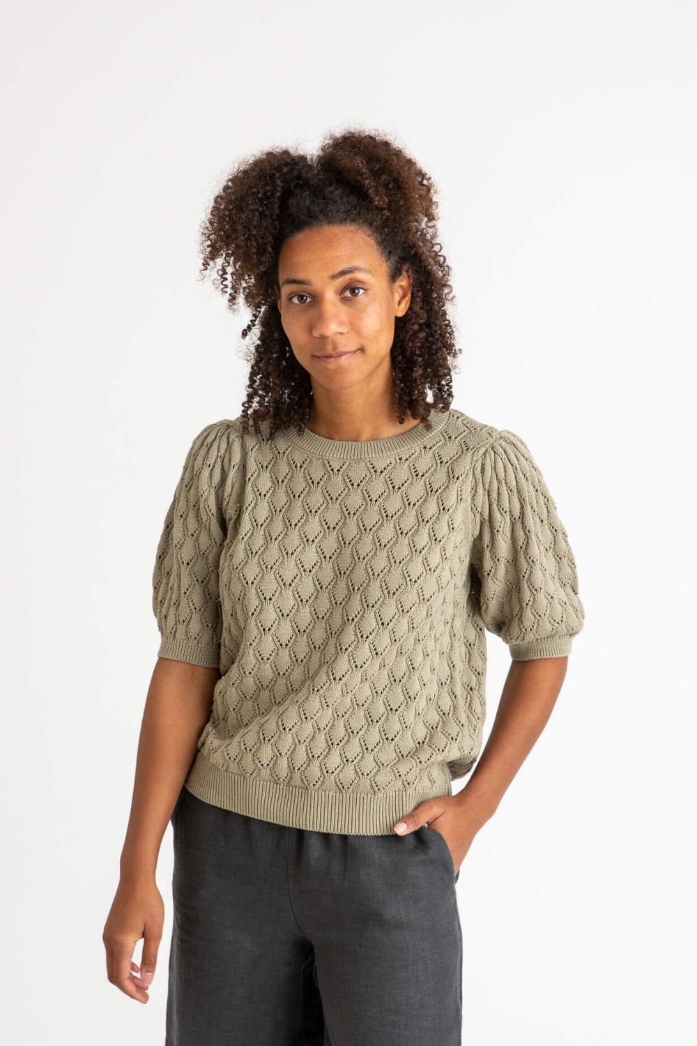 MATONA Damen vegan Pullover Gestrickt Khaki GrÃ¼n
