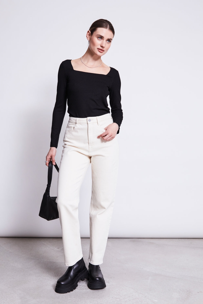 Image of JAN 'N JUNE dames vegan Jeans Met Rechte Pijpen Alba Ecru