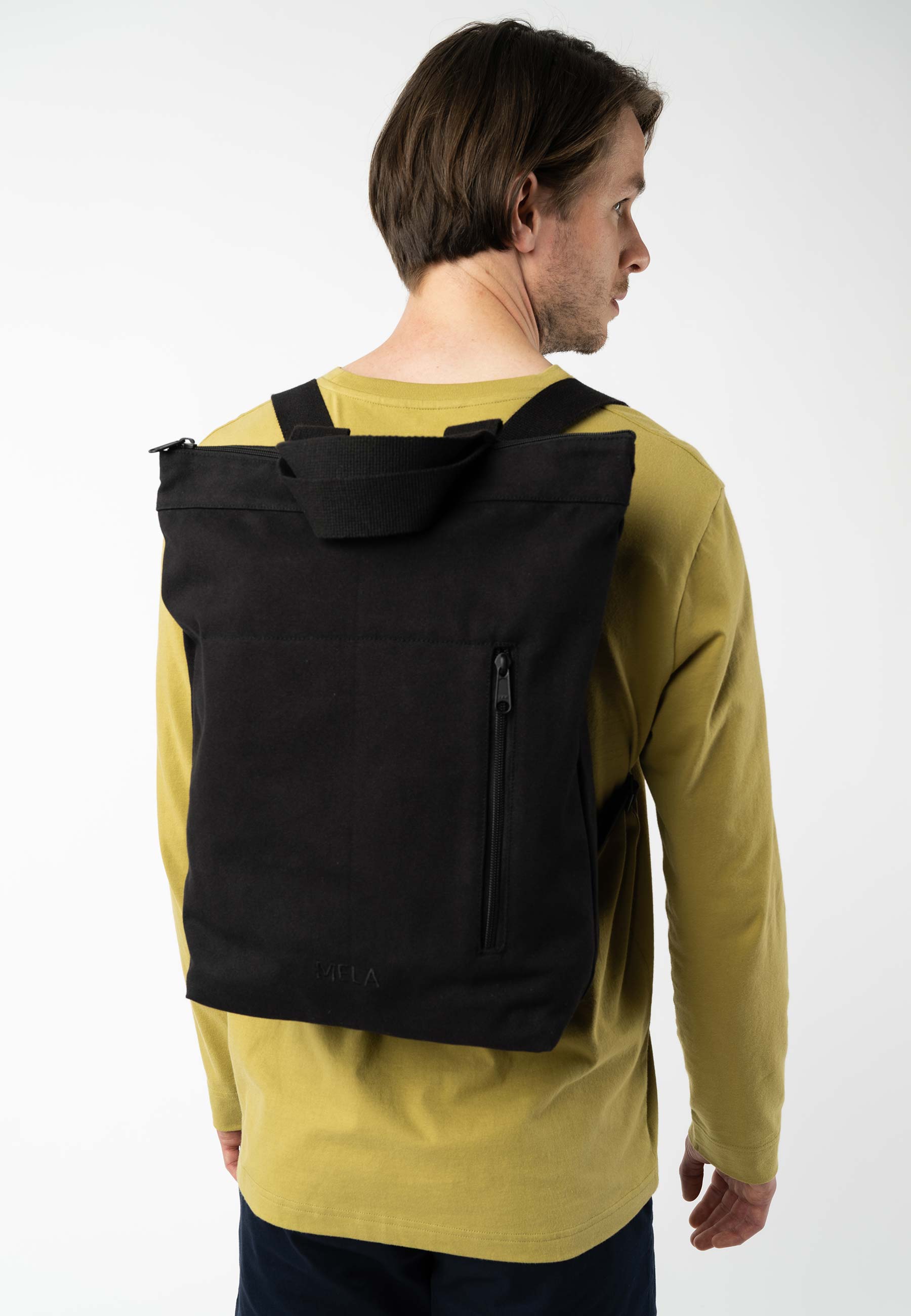MELA Herren vegan Hybrid Backpack Anil Schwarz