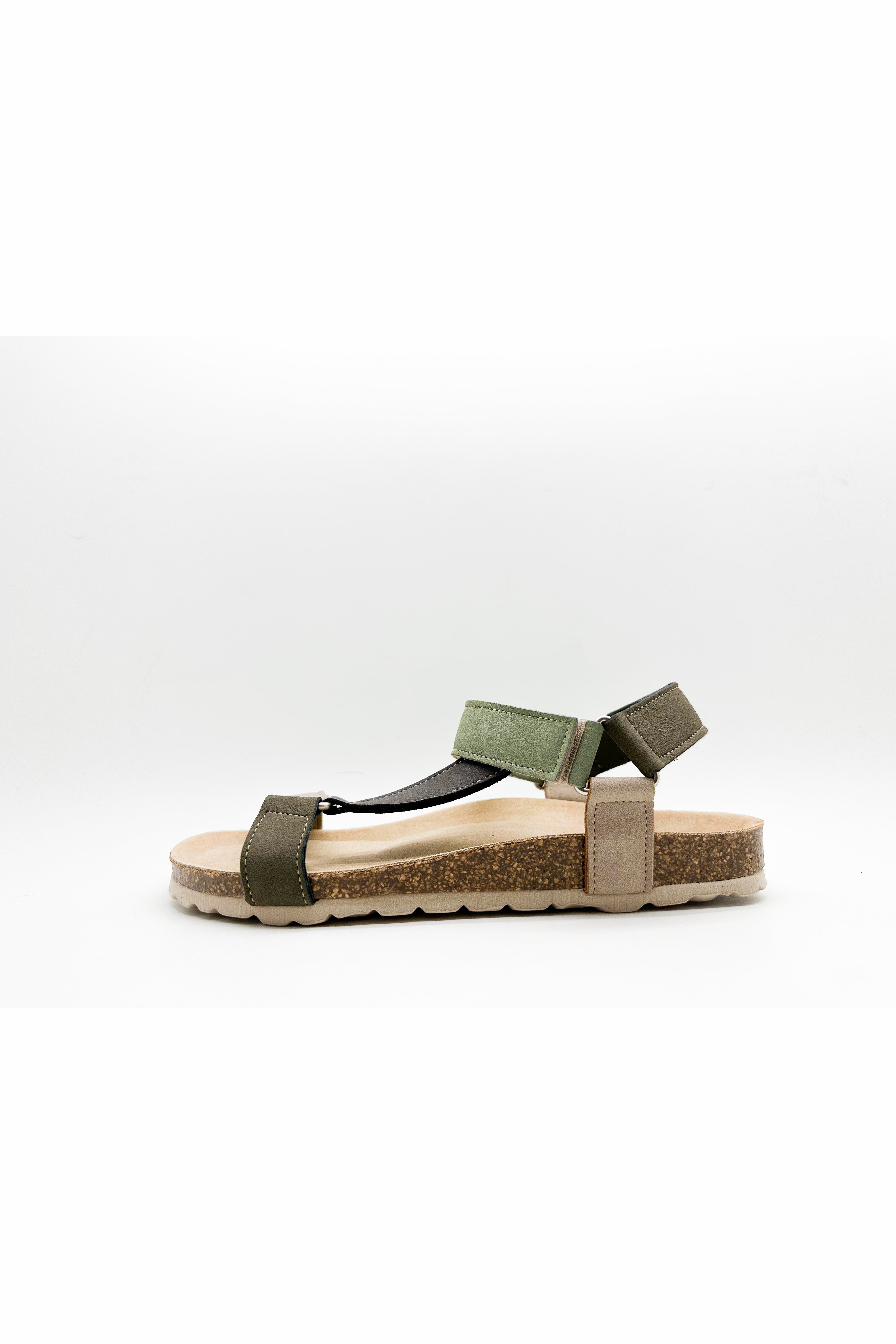 thies Damen vegan Sandalen Eco Bio Trek Multi Forrest Green