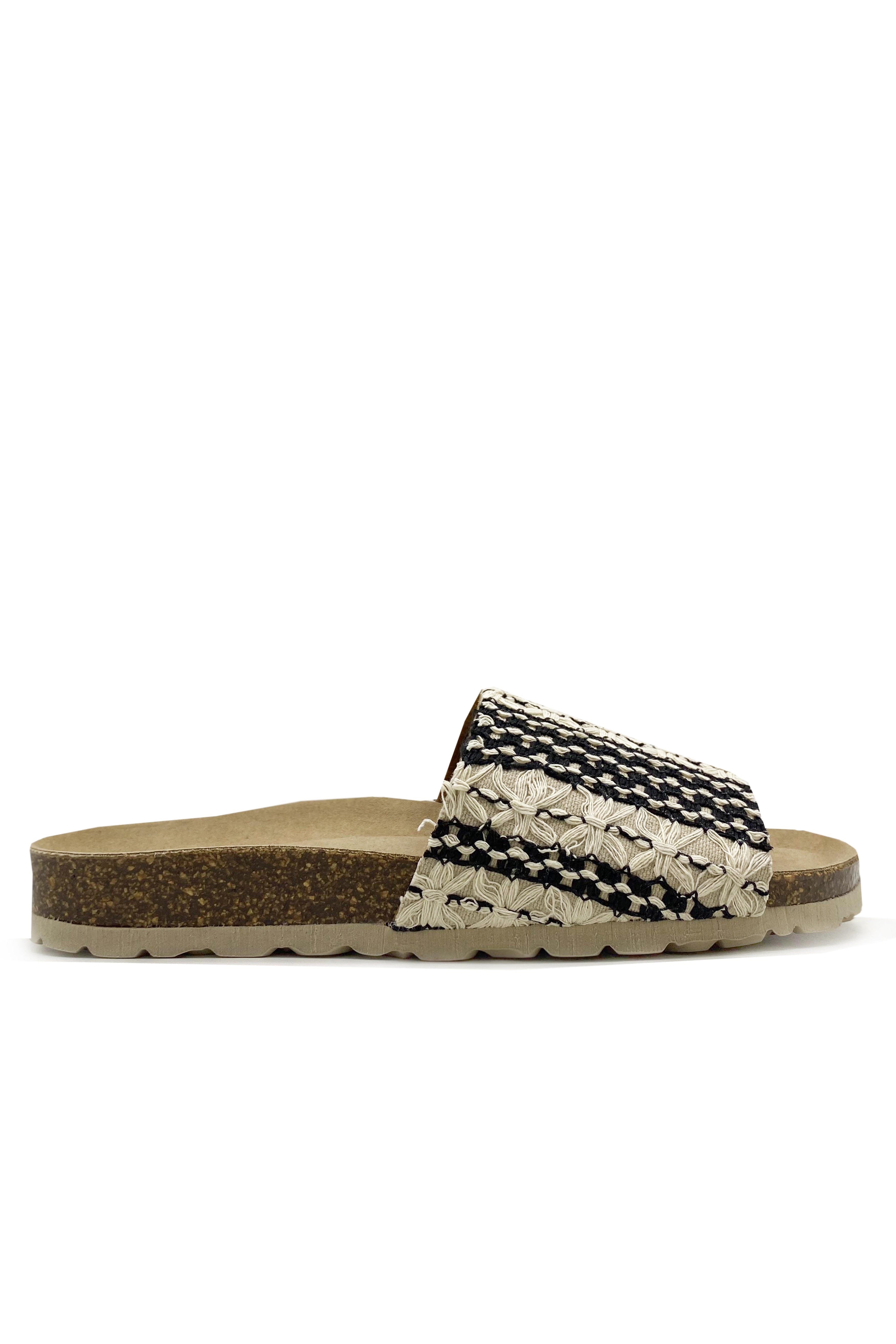 thies Damen vegan Slide Eco Boho Pool Taupe