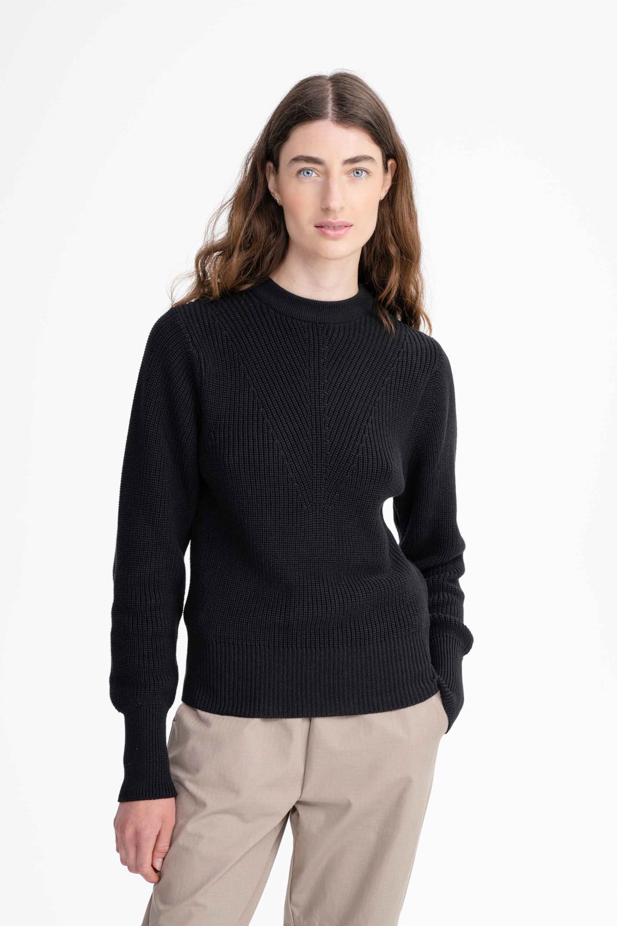 MELA Damen vegan Strickpullover Gauri Schwarz