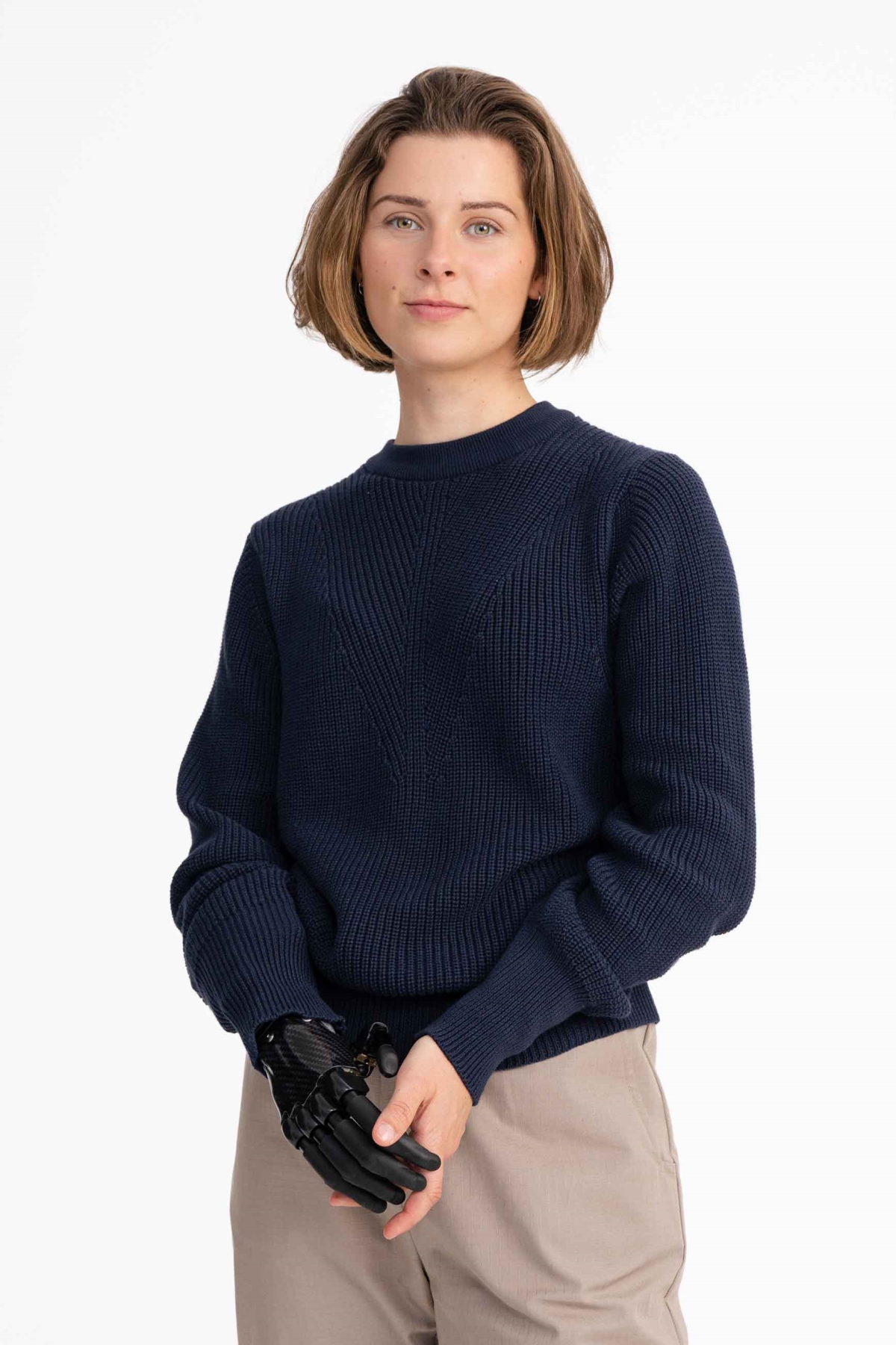 MELA Damen vegan Strickpullover Gauri Navy