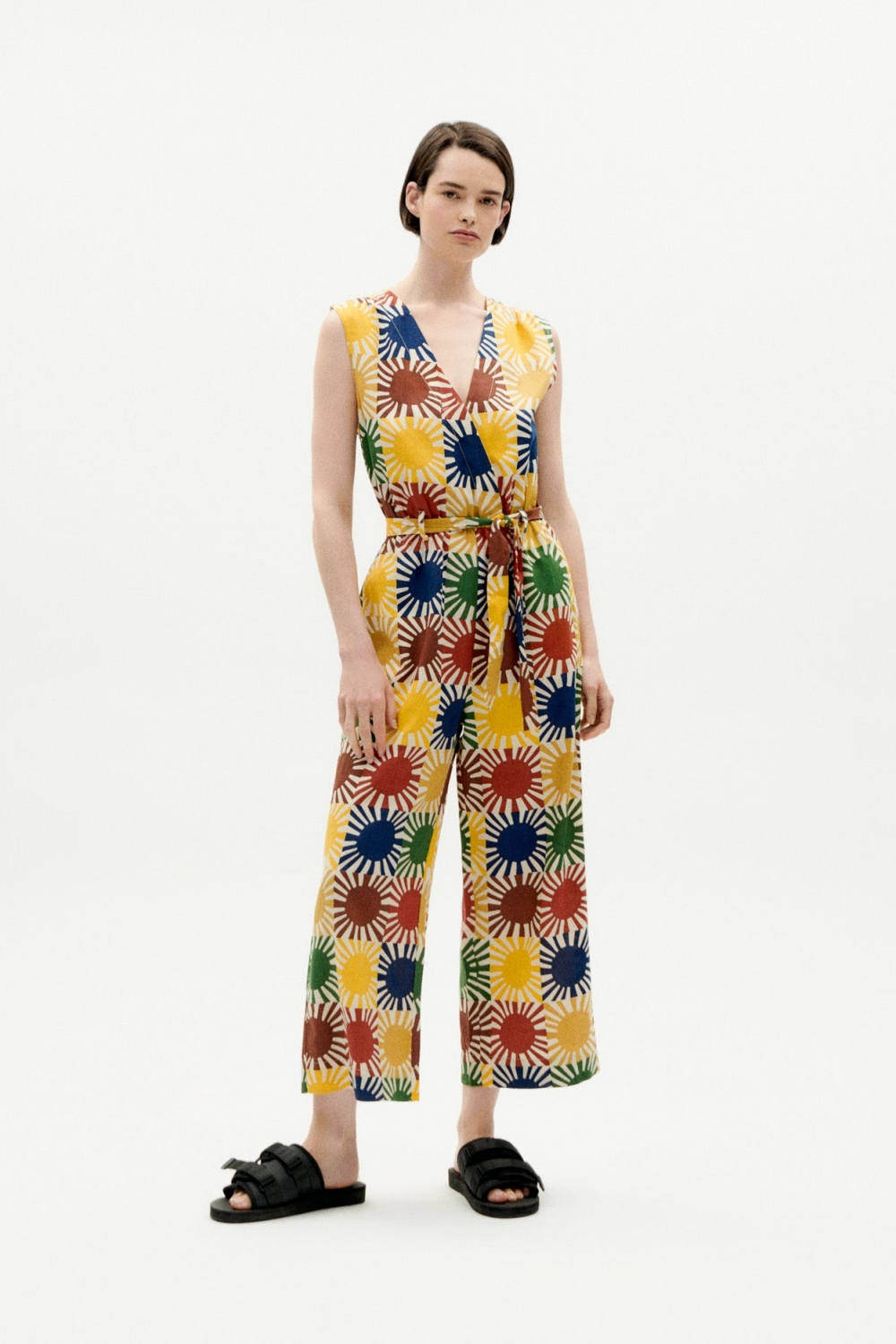 Thinking mu Damen vegan Jumpsuit Winona Sun Grid Multicolor