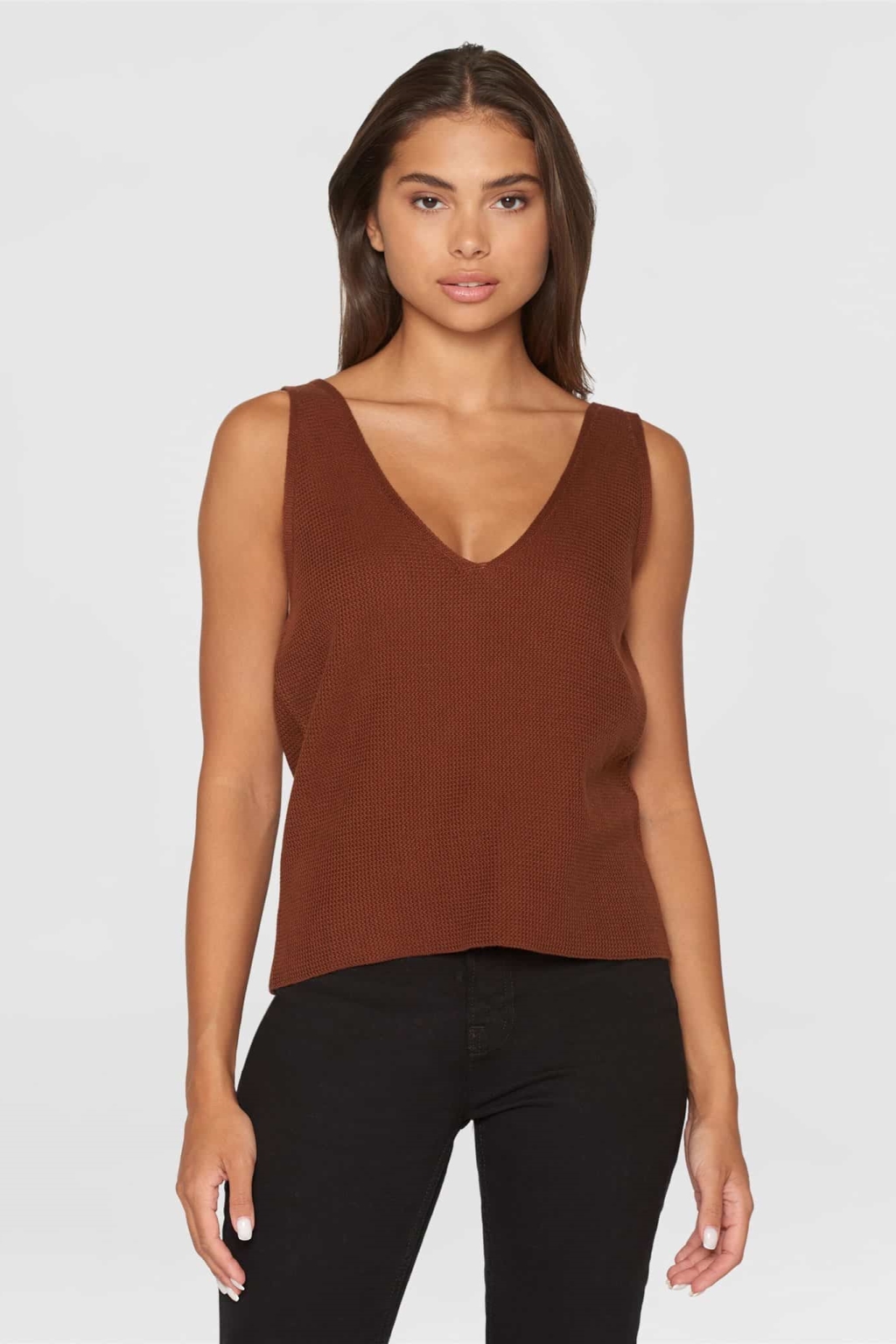 KnowledgeCotton Apparel Damen vegan Top Racking Braun