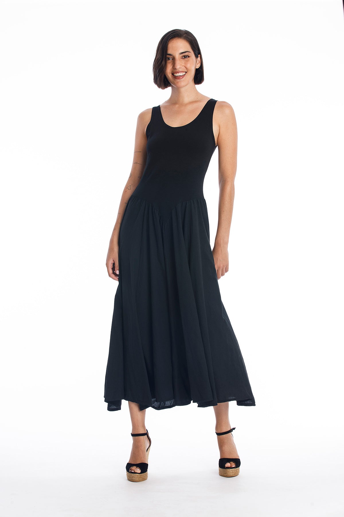 RAVENS VIEW IBIZA Damen vegan Kleid Look Schwarz