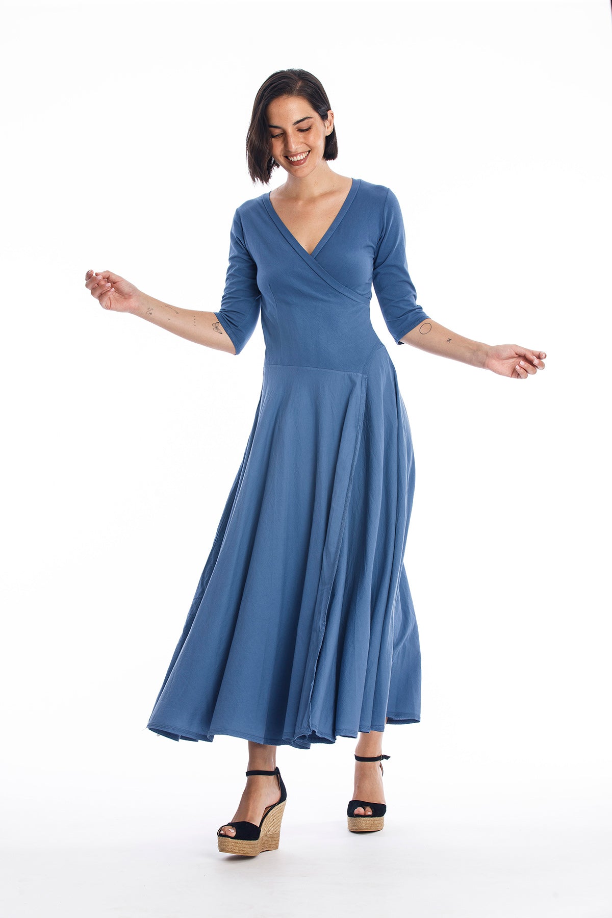 RAVENS VIEW IBIZA Damen vegan Kleid Veronika Indigoblau