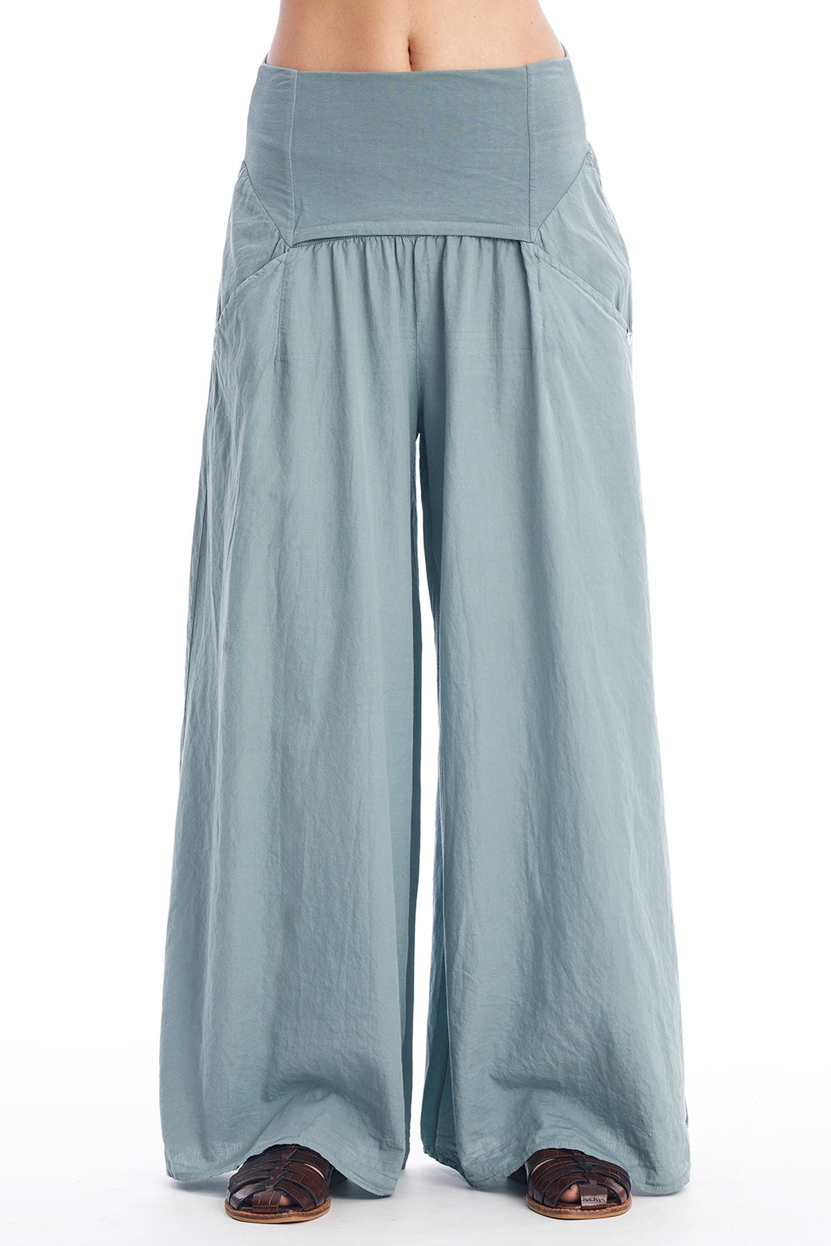 RAVENS VIEW IBIZA Damen vegan Rock Hose Easy Chinois GrÃ¼n