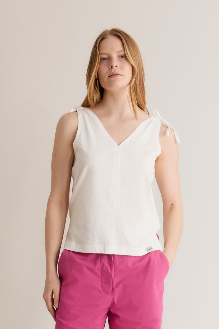 KOMODO womens vegan Vest Celia Off White