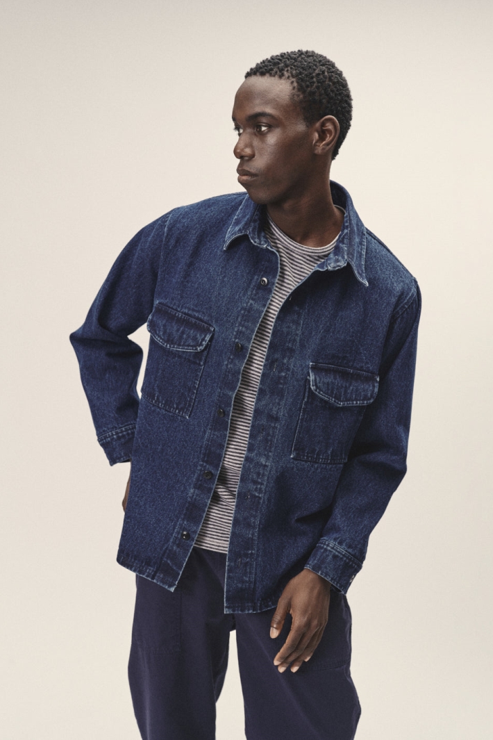 WOTE Herren vegan Denim Overshirt Indigo