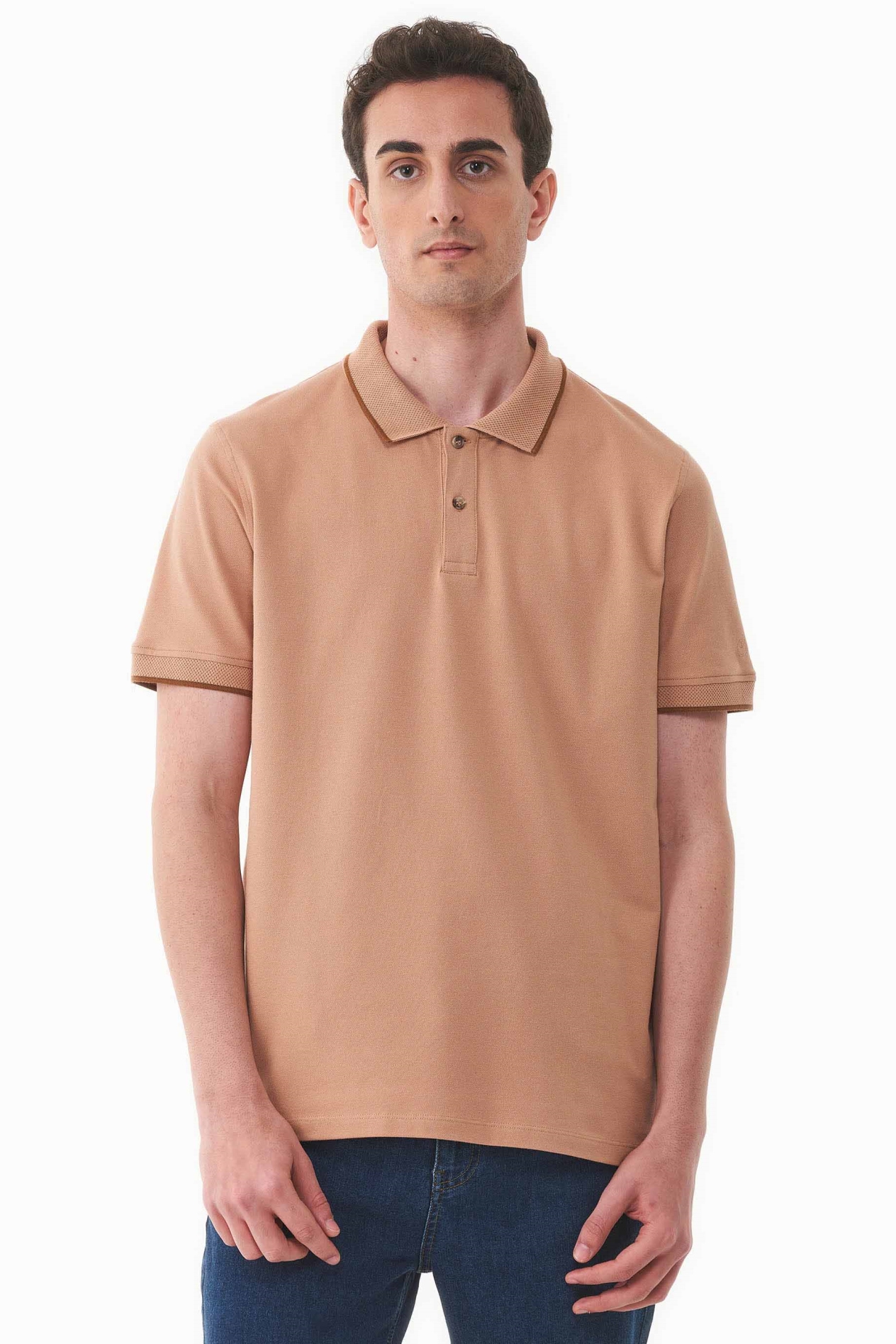 ORGANICATION Herren vegan Polohemd Hellbraun