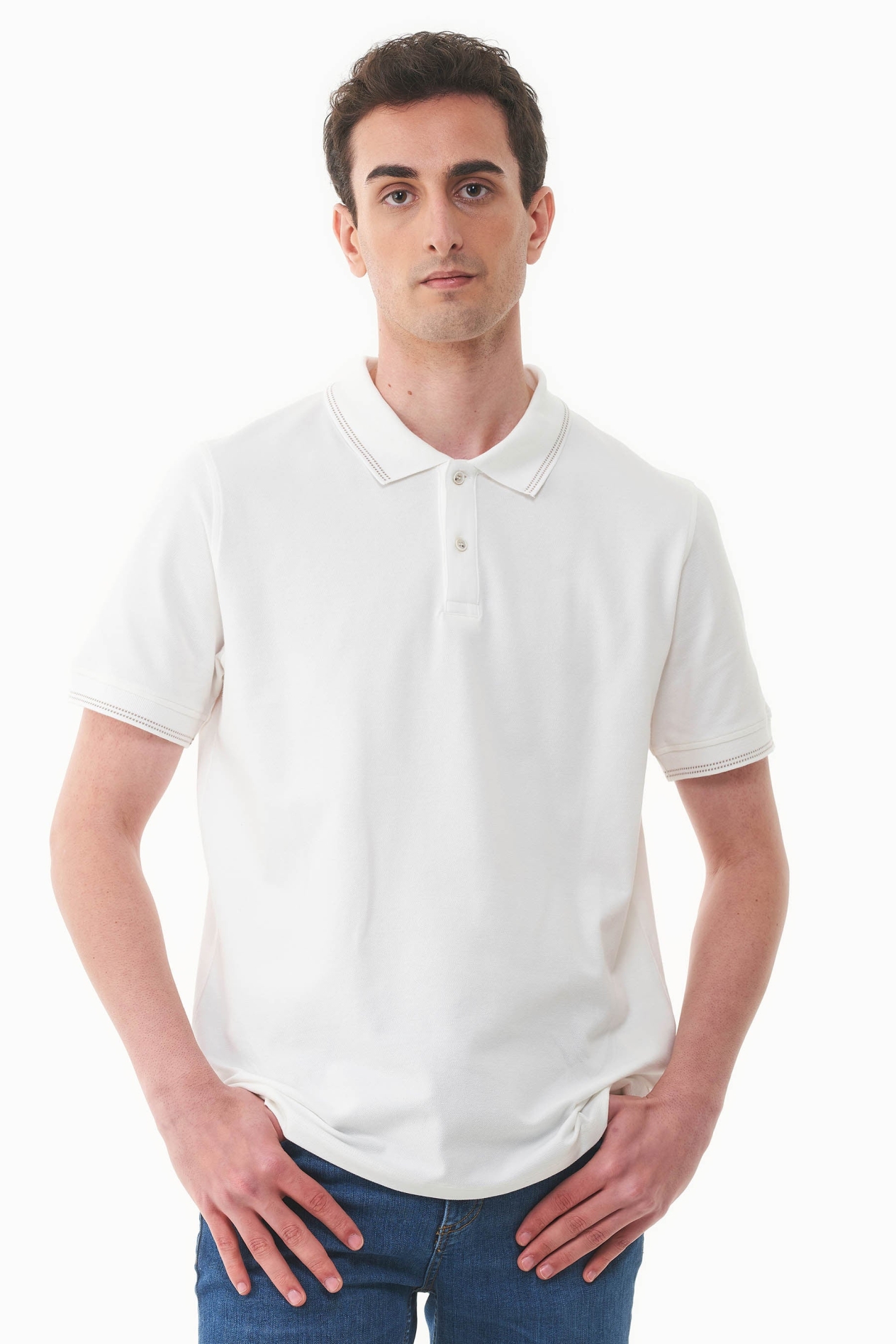 Image of ORGANICATION mannen vegan Poloshirt Gebroken Wit
