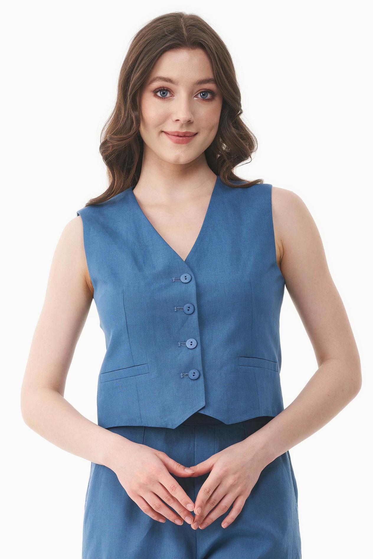 ORGANICATION Damen vegan Weste Hellmarine