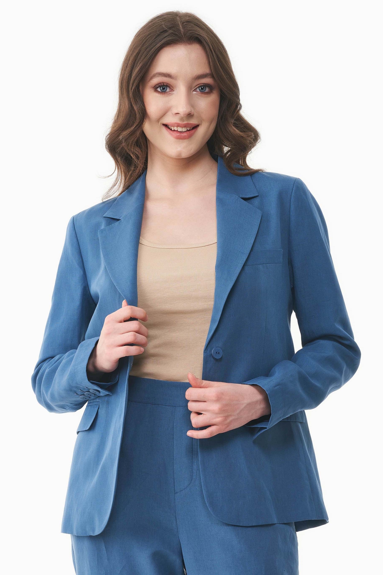 Image of ORGANICATION dames vegan Blazer Licht Marineblauw