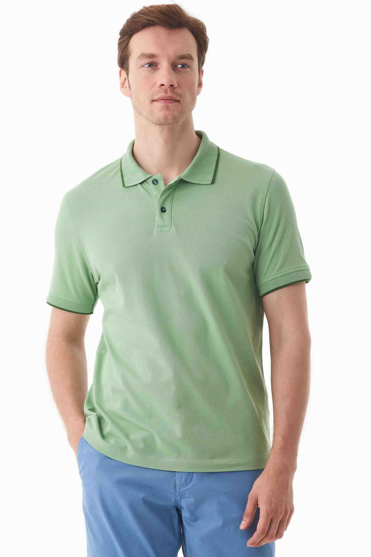 ORGANICATION Herren vegan Poloshirt Matcha GrÃ¼n