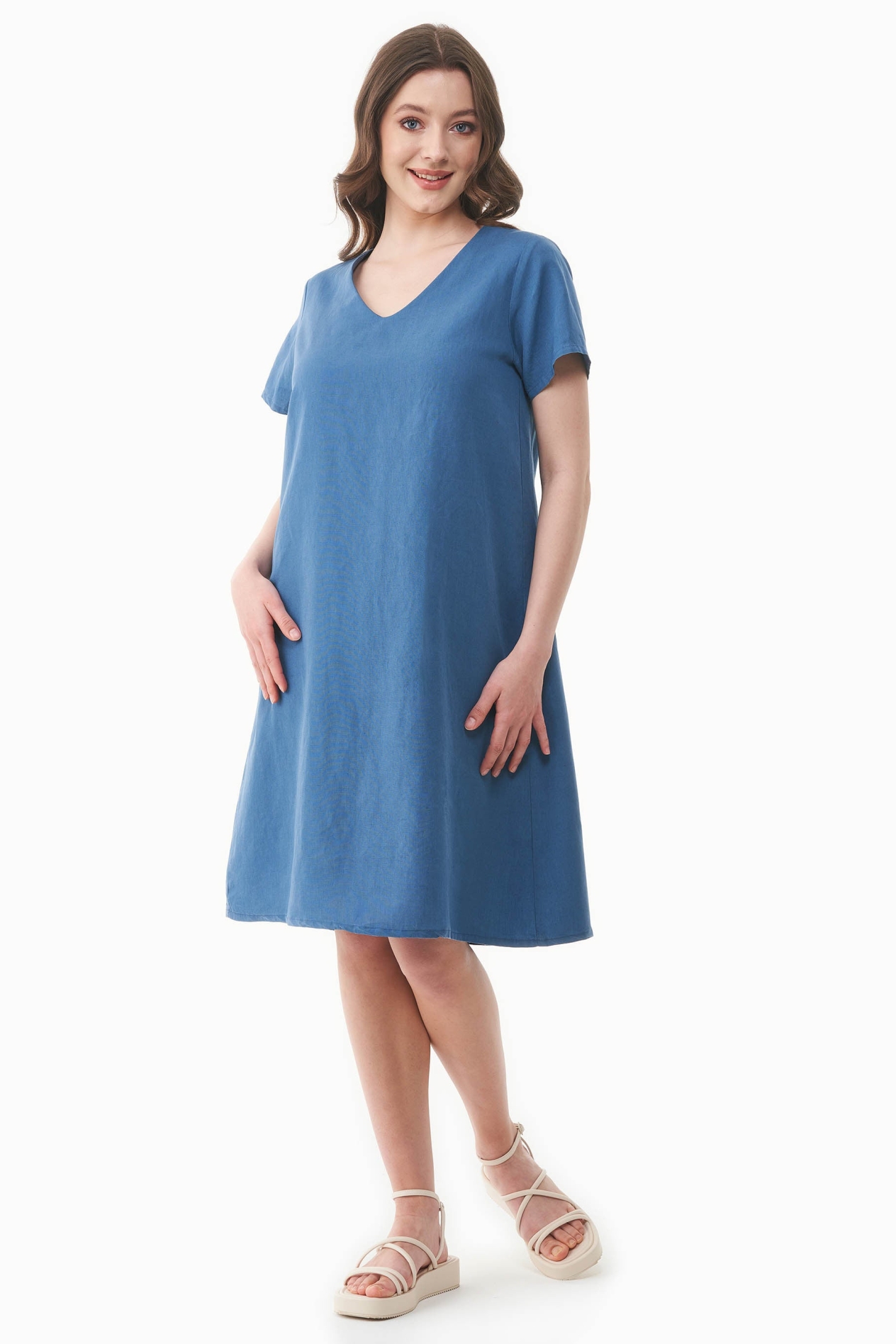 Image of ORGANICATION dames vegan Jurk Licht Marine