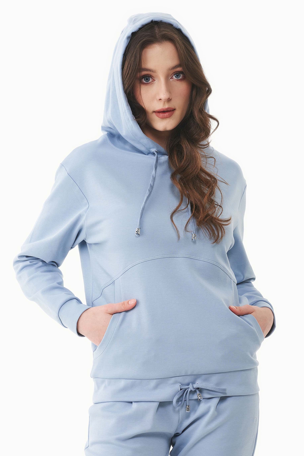 ORGANICATION Damen vegan Hoodie Lightweight Eisblau