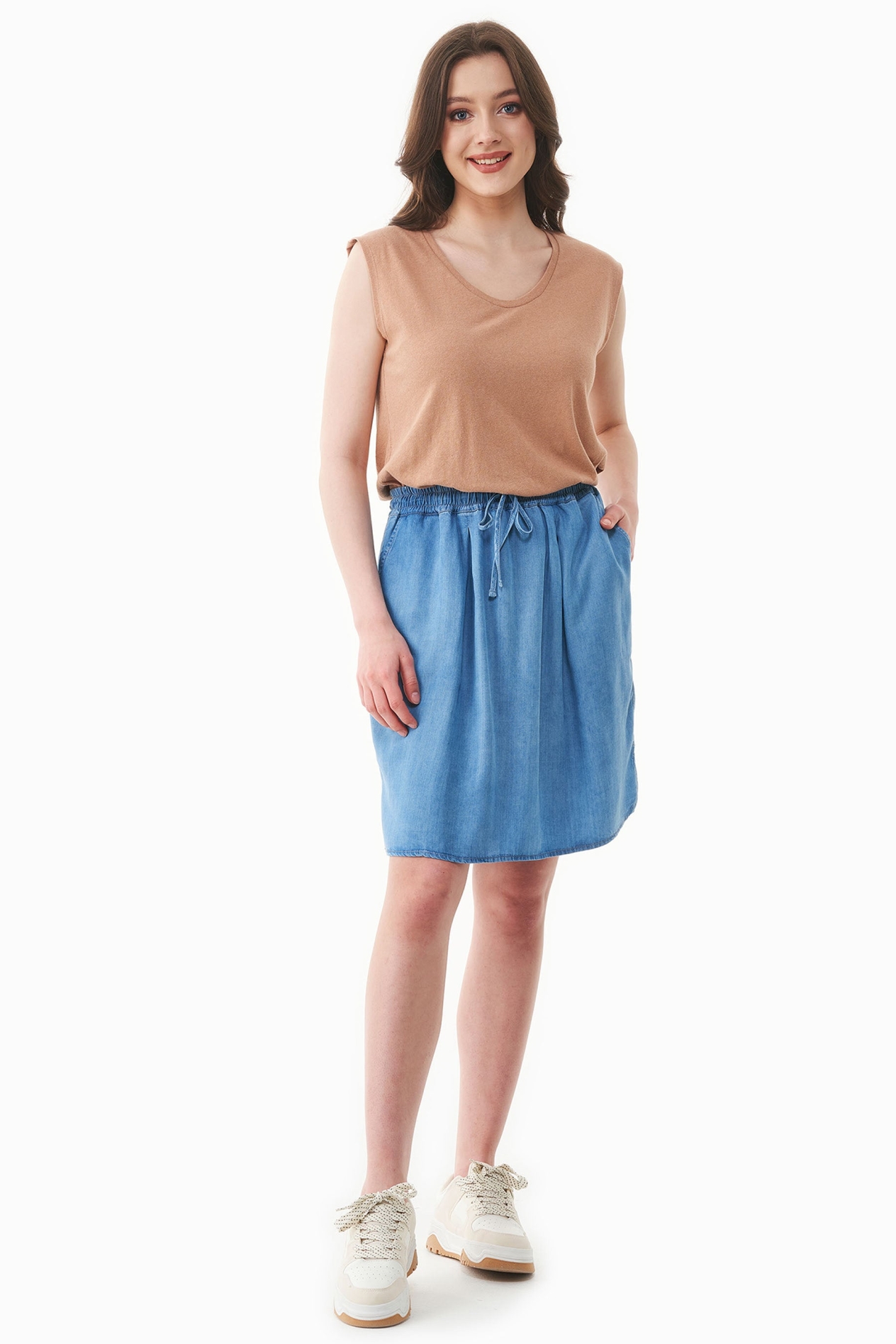 ORGANICATION Damen vegan Rock A Denim Look Hellblau