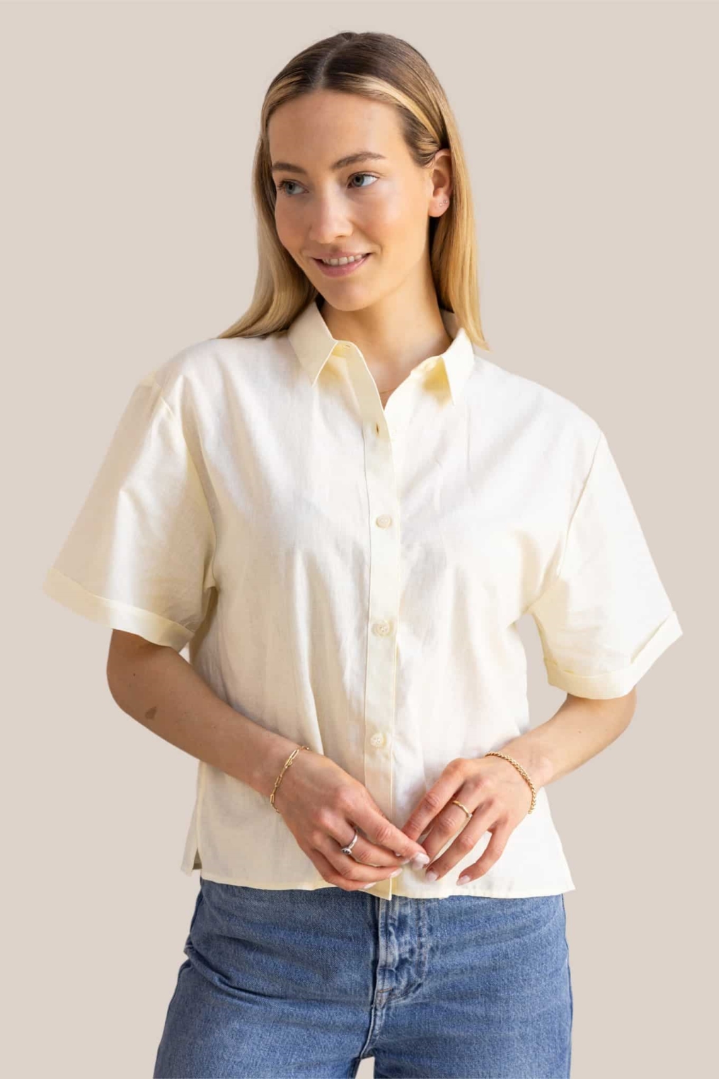 Arber Studio Damen vegan Bluse Eden Gelb