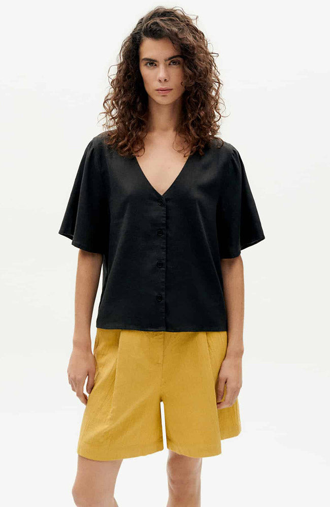 Image of Thinking MU dames vegan Blouse Libelula Zwart