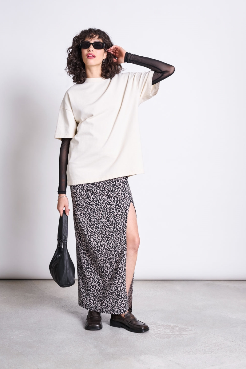 Image of JAN 'N JUNE dames vegan Maxirok Lusta Leo-Print