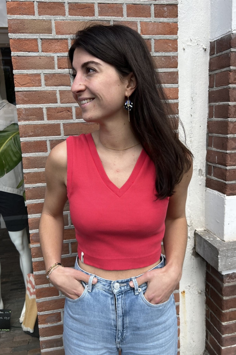 New Optimist Damen vegan Top Sguardo Rot