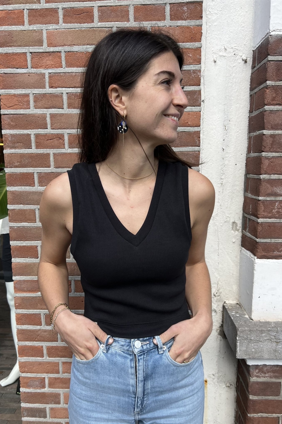 New Optimist Damen vegan Top Sguardo Schwarz