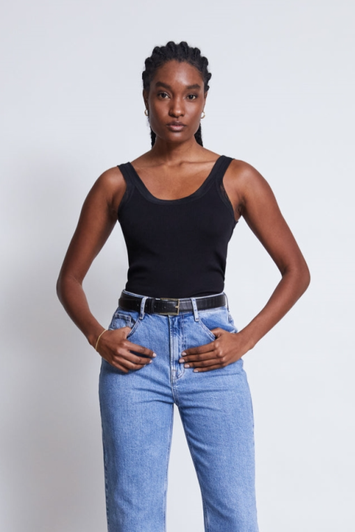 Image of JAN 'N JUNE dames vegan Top Mesh Lluvia Zwart