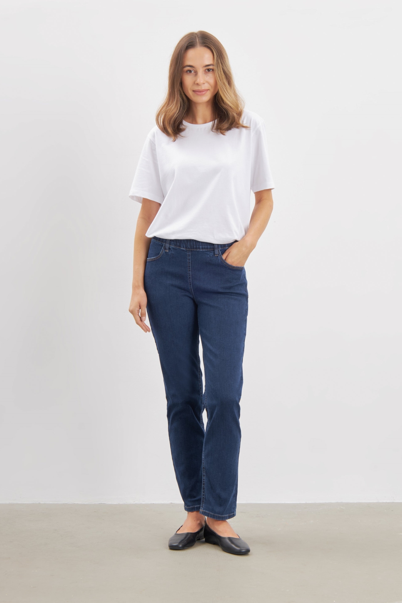 LAURIE Damen vegan Jeans Kelly Regular Short Length Dunkelblau