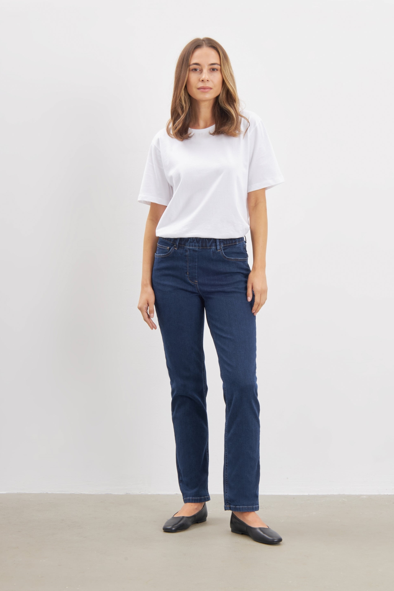 LAURIE Damen vegan Jeans Hannah Regular Mittellang Dunkelblau