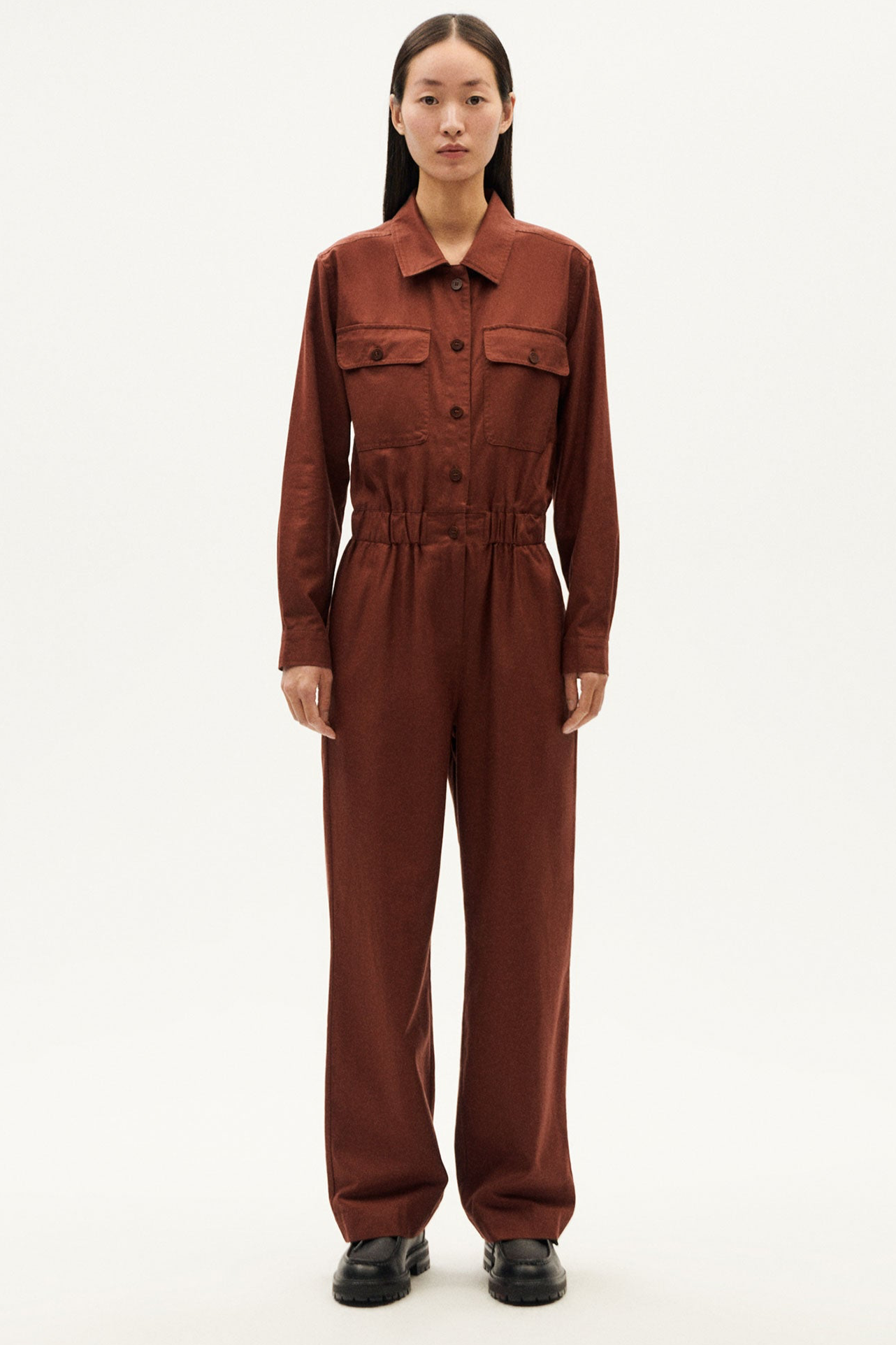 Thinking mu Damen vegan Jumpsuit Montana Monkey Braun