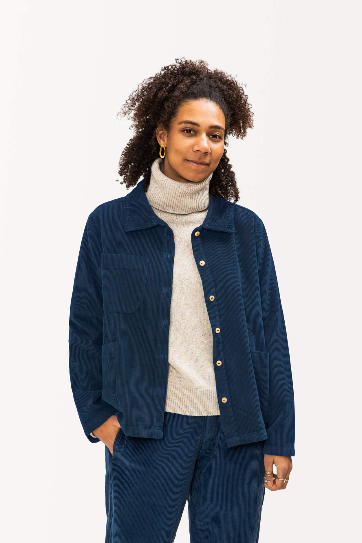 Image of MATONA dames vegan Jas Classic Anchor Blauw